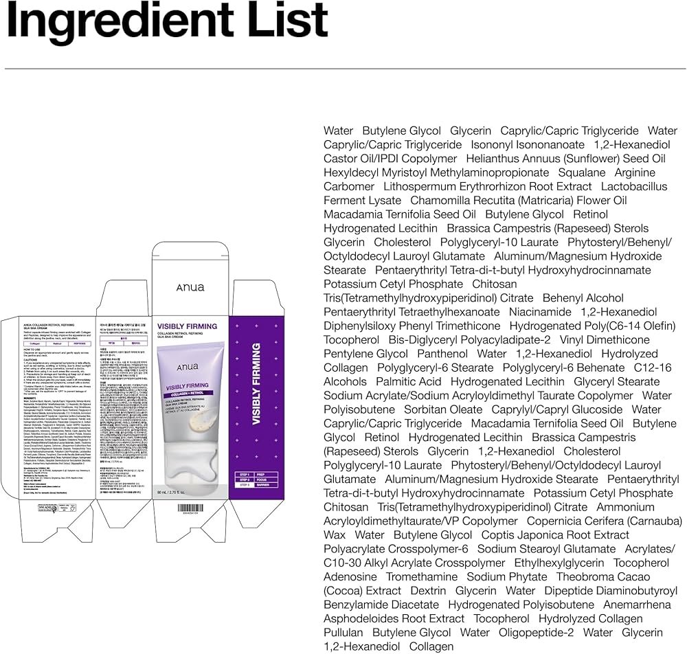 ANUA Collagen Retinol Refining Gua Sha Cream, Neck Cream For Lifting & Firming, Jawline to Décolleté, Daily Moisturizer, Fine Line Care, Neck Massager, Korean Skin Care, 2.7fl.oz