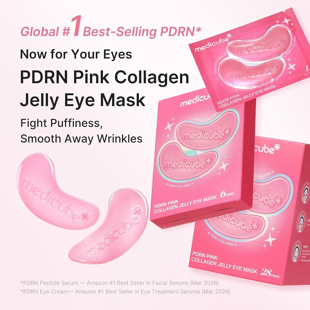 medicube Jelly Eye Mask PDRN Pink Collagen – Hydrogel Eye Patches,1 pairs