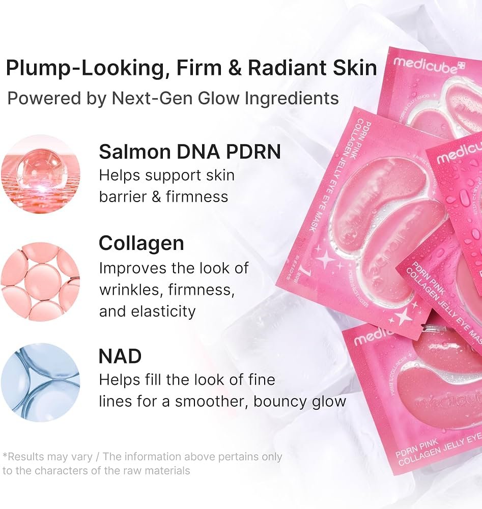 medicube Jelly Eye Mask PDRN Pink Collagen – Hydrogel Eye Patches,1 pairs