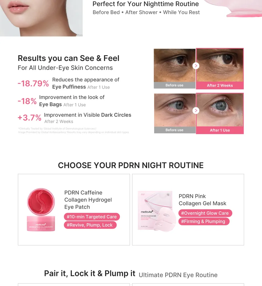 Medicube PDRN Pink Caffeine Collagen Eye Patch