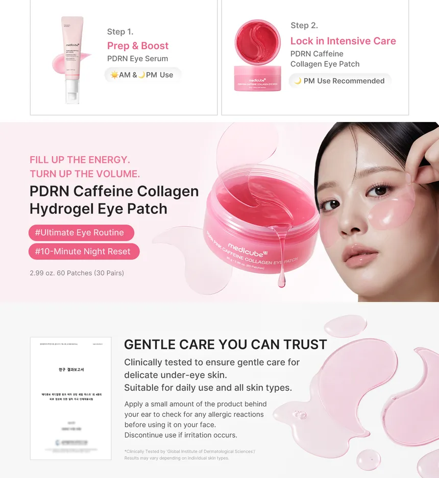 Medicube PDRN Pink Caffeine Collagen Eye Patch