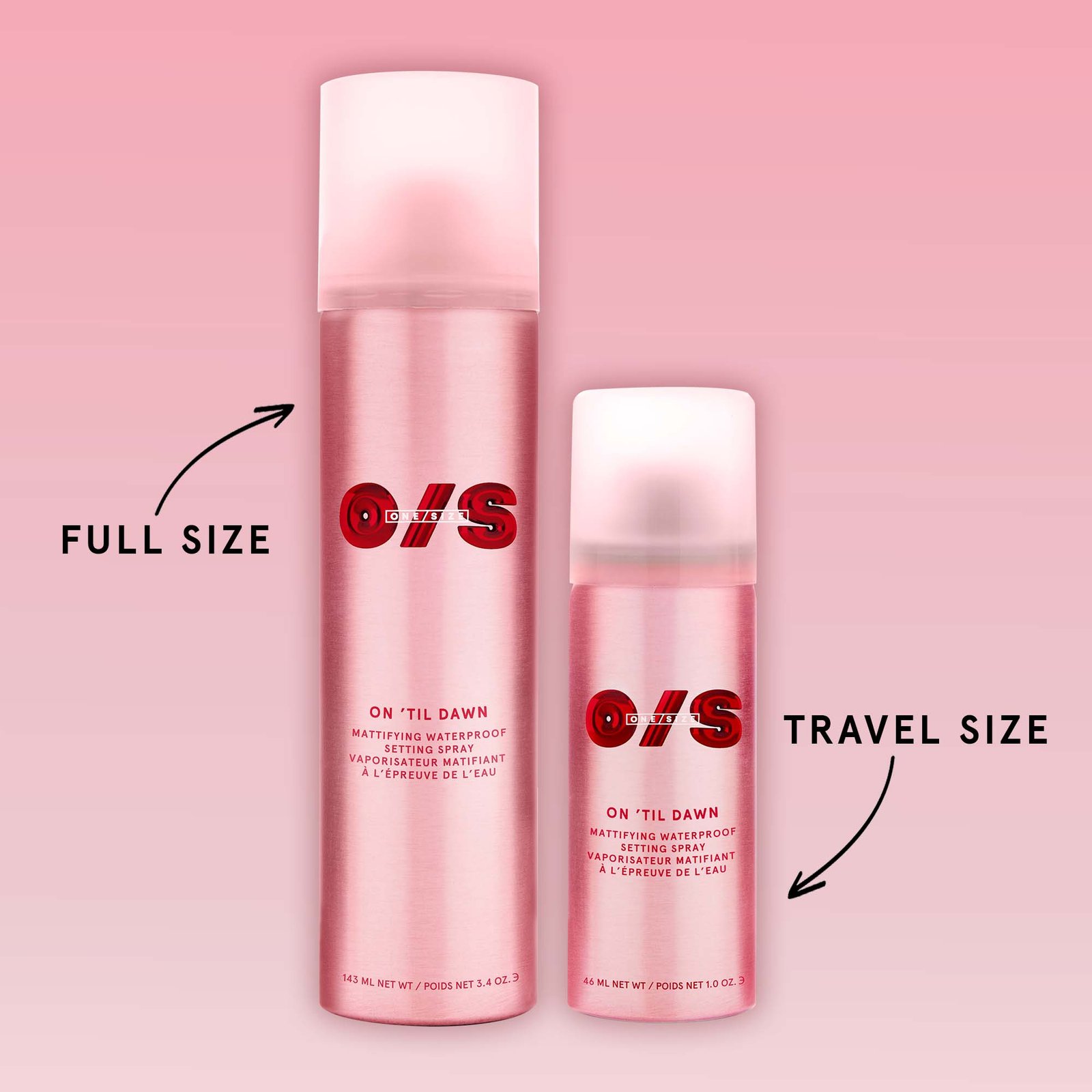 Onesize On ‘Til Dawn – Spray fixateur matifiant et waterproof 143 ml  بخاخ تثبيت المكياج بلمسة نهائية مطفّية ومقاومة للماءء