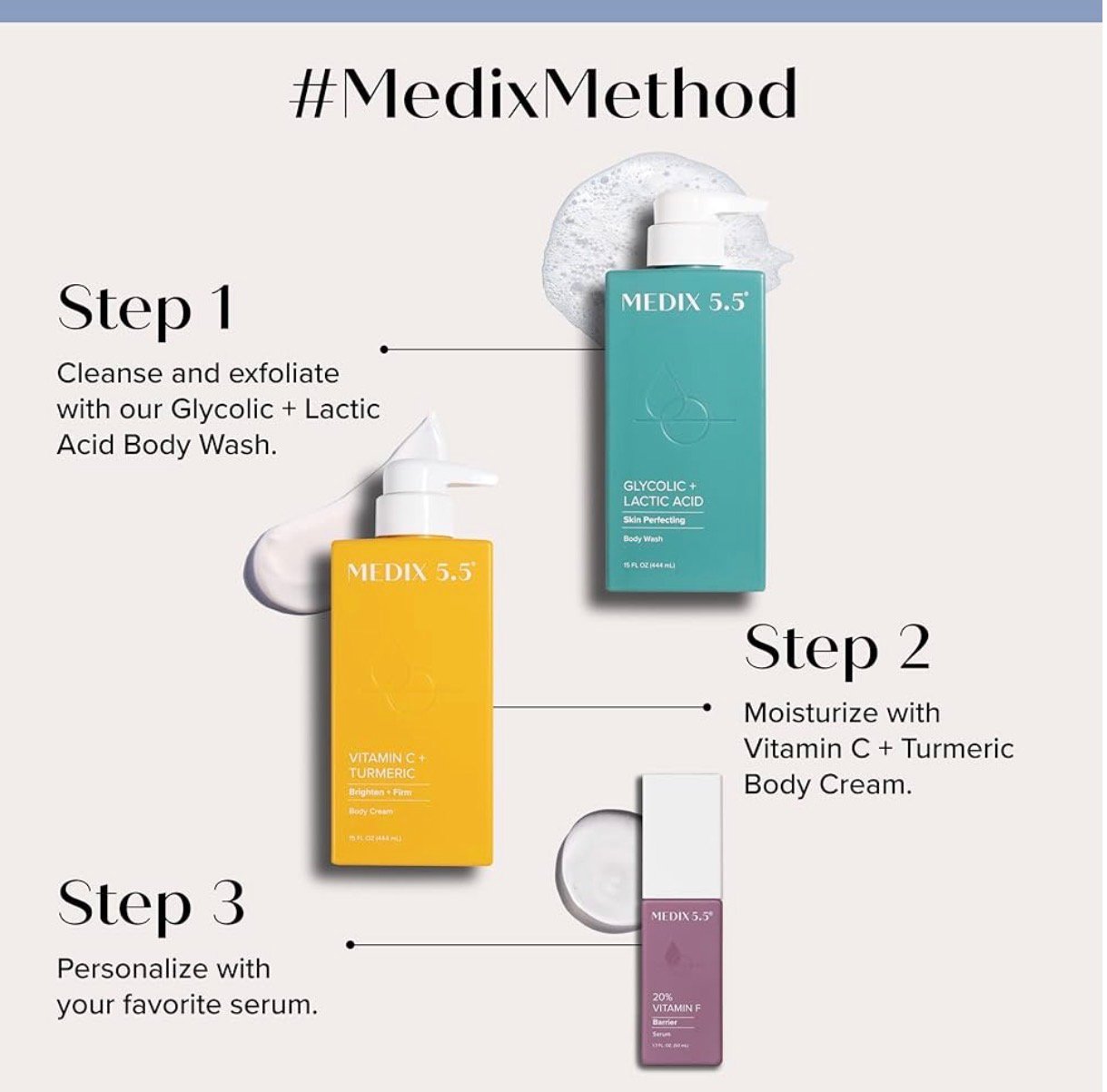 MEDIX Vitamin C Cream + Niacinamide Brightening Body Lotion | Anti Aging Moisturizer Vitamin C Lotion For Women & Men To Soften The Look Of Dark Spots, Wrinkles, & Uneven Looking Skin Tone, 15 Fl Oz