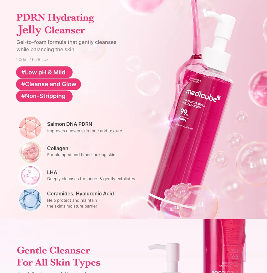 MEDICUBE- PDRN Hydrating Gel Cleanser – Gel nettoyant hydratant au PDRN