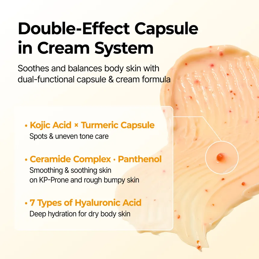 Dr.Melaxin – Kojic Acid Turmeric Capsule Body Cream – Crème corps éclaircissante 200g