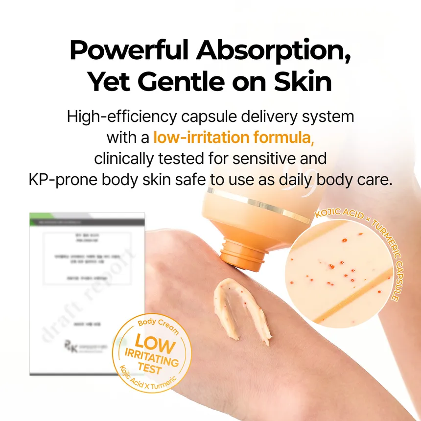 Dr.Melaxin – Kojic Acid Turmeric Capsule Body Cream – Crème corps éclaircissante 200g