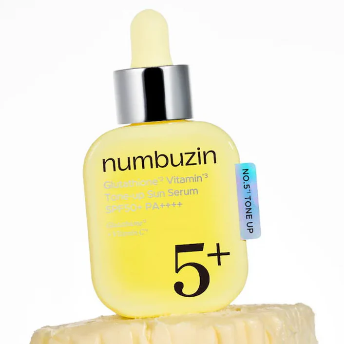 Numbuzin glutathione vitamin tone-up sun serum 5+