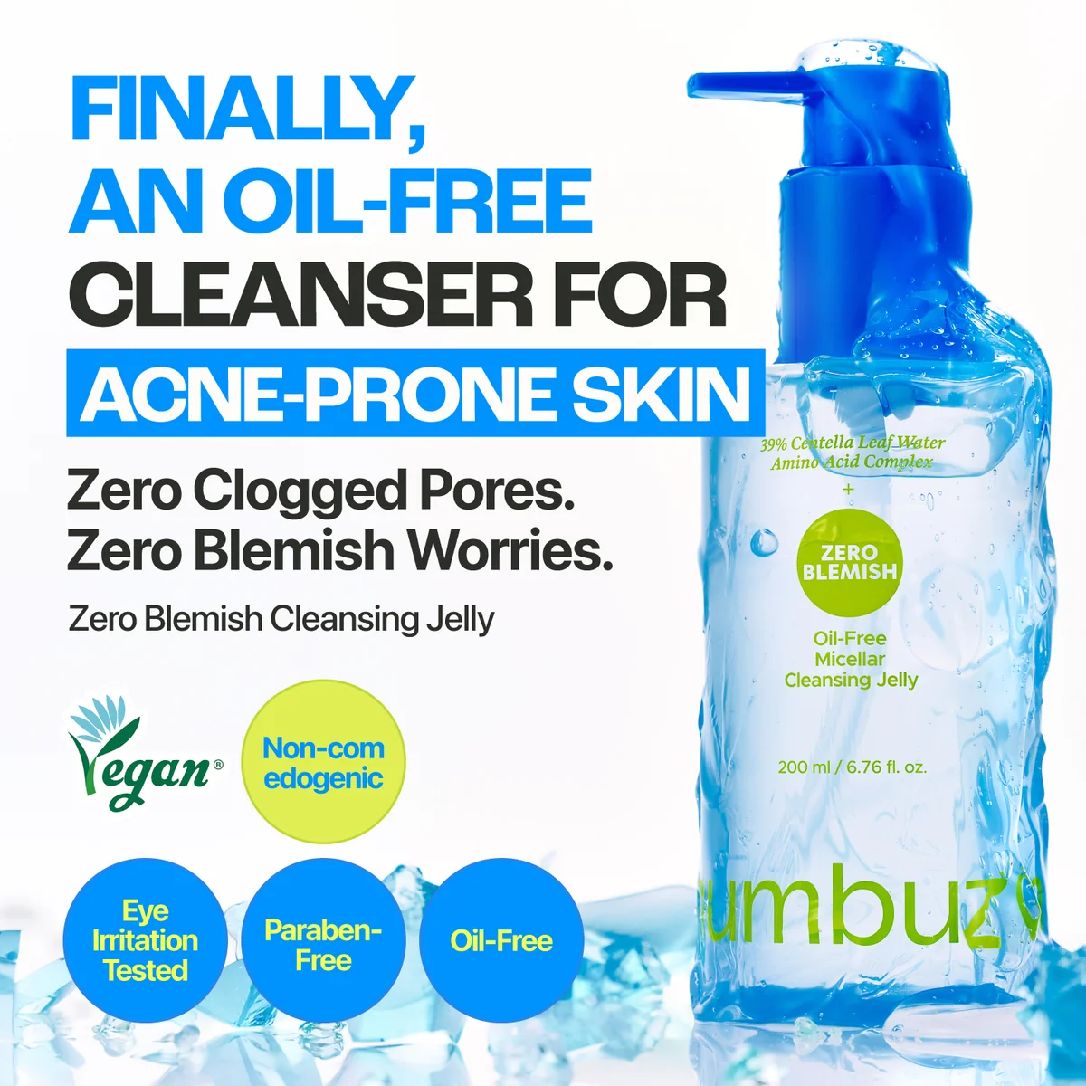 numbuzin Zero Blemish Oil-Free Micellar Cleansing Jelly 6.76 fl oz