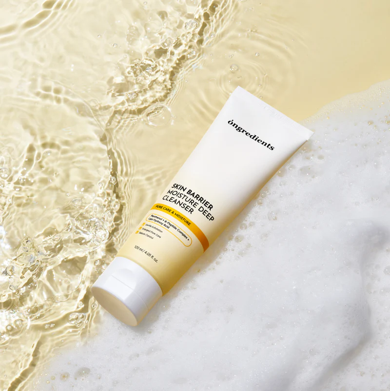 ONGREDIENTS Skin Barrier Moisture Deep Cleanser | Daily Face Wash for All Types | Centella, Peptide, AHA, LHA, Hydrating, Soothing, Pore Tightening | Vegan, Korean Skin Care 4.06 fl Oz
