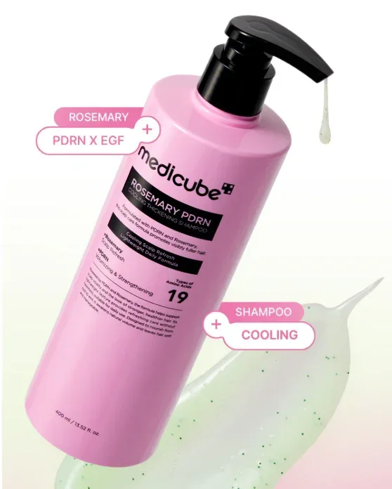 medicube Rosemary PDRN Clarifying Thickening Shampoo | Cooling, Clarifying Care for Thinning, Weak & Flaky Hair | Amino Acid Complex for Stronger, Thicker-Looking Hair | Korean Hair Care, 13.52 fl.oz