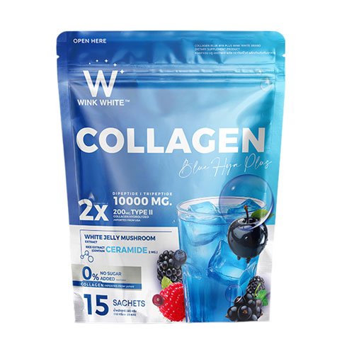Wink White Collagen Blue Hya Plus 12g. x15 Sachets