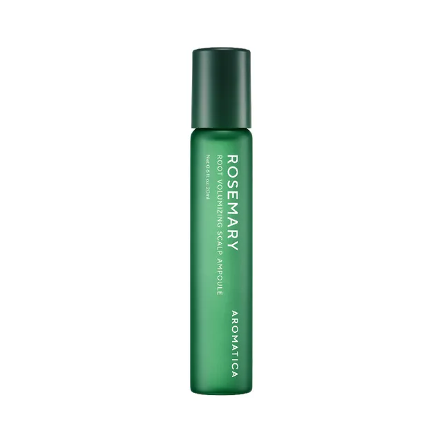 AROMATICA Rosemary Root Volumizing Scalp Serum, Korean Hair Growth Serum Roll on, Caffeine 10,000ppm & Rosemary Essential oils 1,400 ppm, Cooling Scalp care, Silicon/Paraben/Sulfate‑Free (0.67oz)