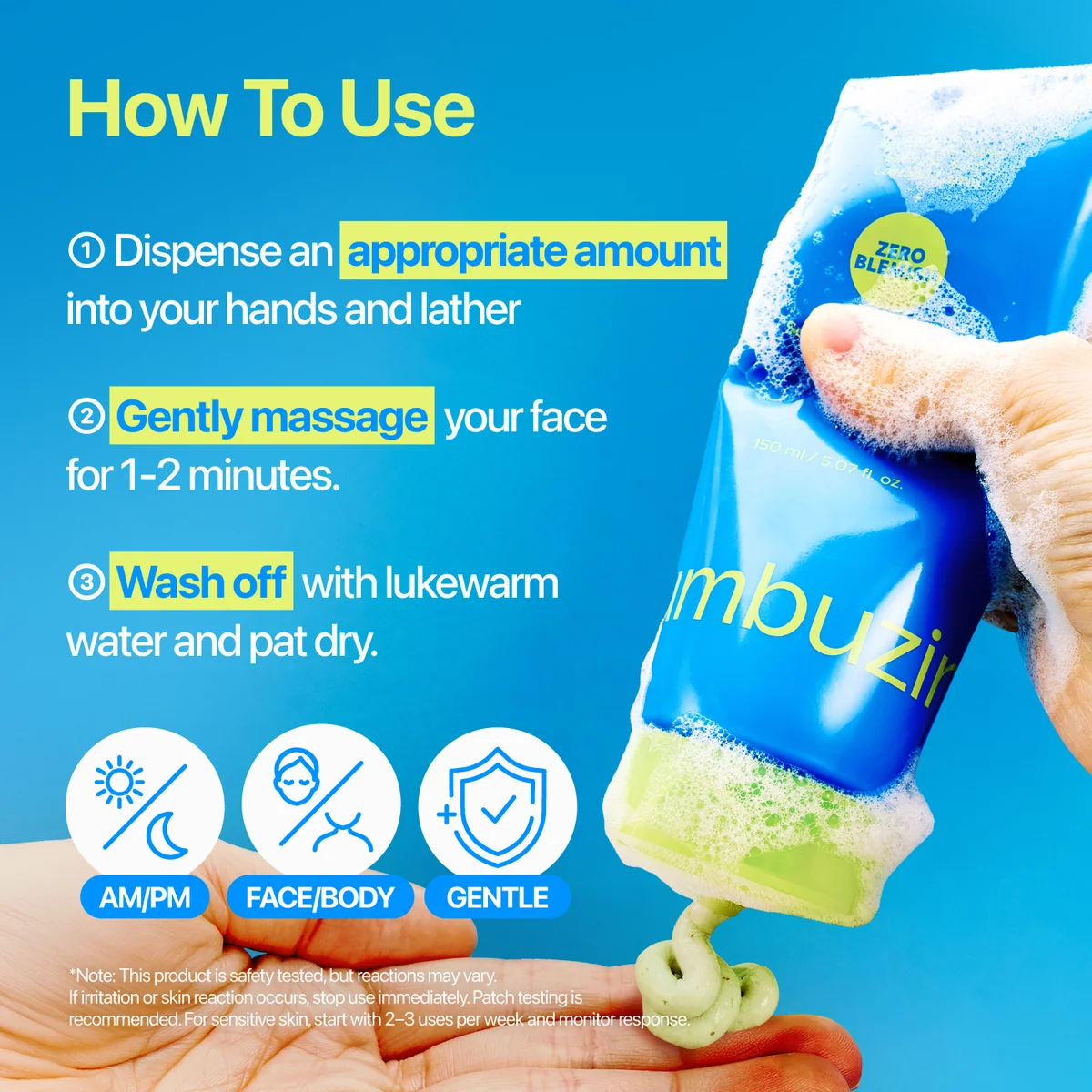 numbuzin Zero Blemish Clarifying 2% Sulfur Cleansing Foam 5.07 fl. oz