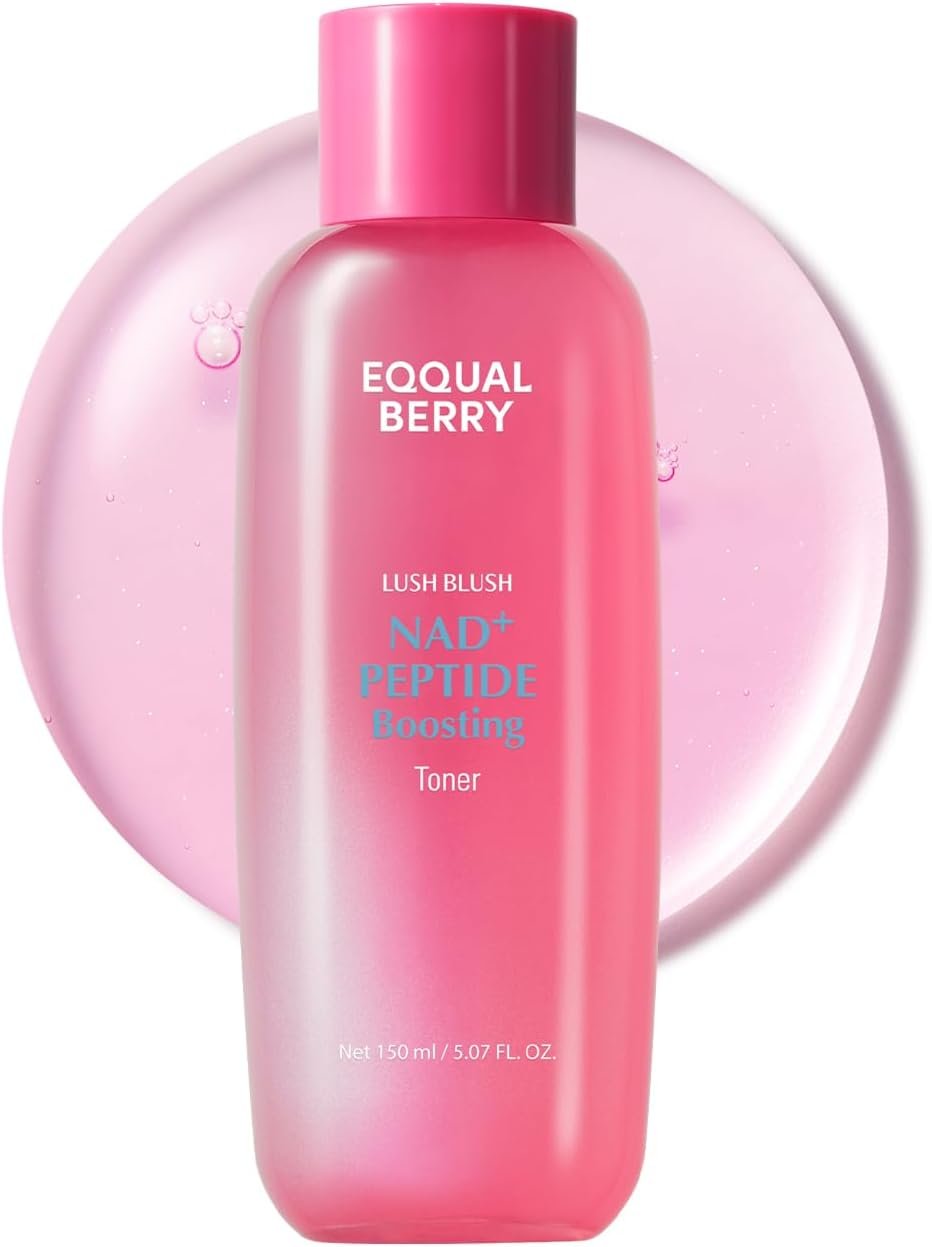 EQQUALBERRY NAD+ Peptide Boosting Toner – Radiance-Enhancing, Hydrating & Firming Toner for Dull Skin, Fine Lines & Wrinkles with Peptides & Ceramide – Anti-Aging Korean Skincare(5.07 fl.oz/150ml)