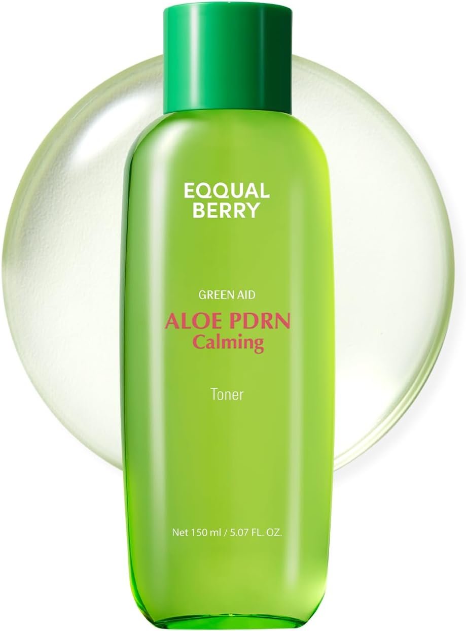 EQQUALBERRY Aloe PDRN Calming Toner, for Sensitive, | Instant Relief & Cooling | Non-Comedogenic & Fungal Acne Safe, Skin Barrier Repair | K-Beauty (5.07 fl.oz / 150ml)