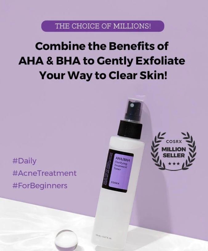 COSRX AHA/BHA Clarifying Treatment Toner تونر بخاخ منقي بحمض ألفا هيدروكسي 150ml