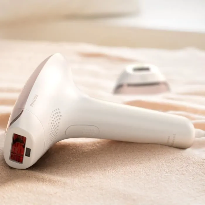 Philips Lumea Épilateur à lumière pulsée Série 7000 – épilateur avec tondeuse-stylo Satin Compact, 2 embouts pour le corps et le visage, utilisation filaire (modèle BRI921/00)