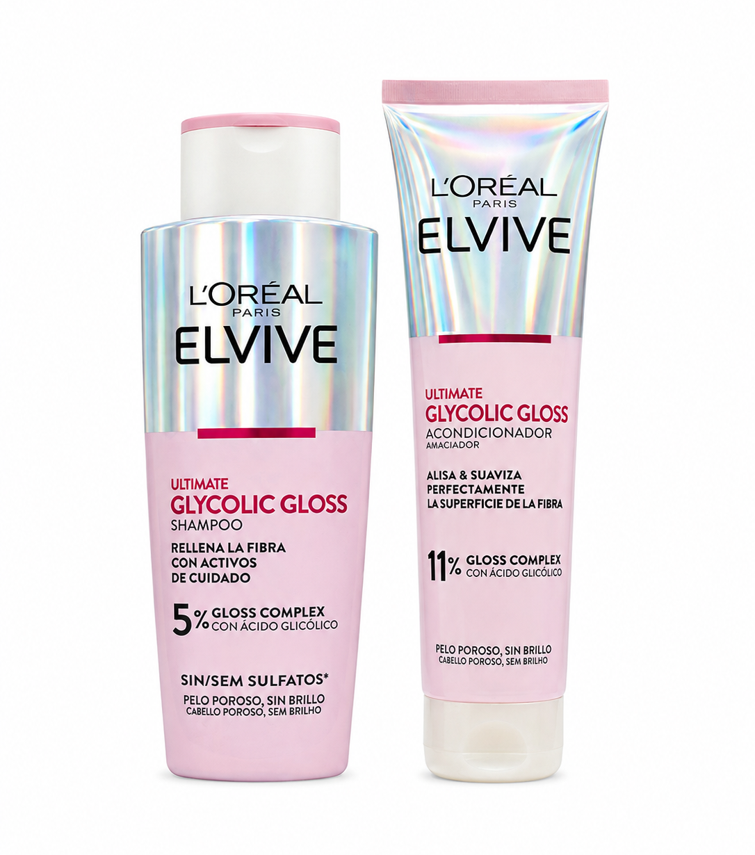 Elseve Ultimate Glycolic Gloss pack  Shampooing ​+ Démêlant