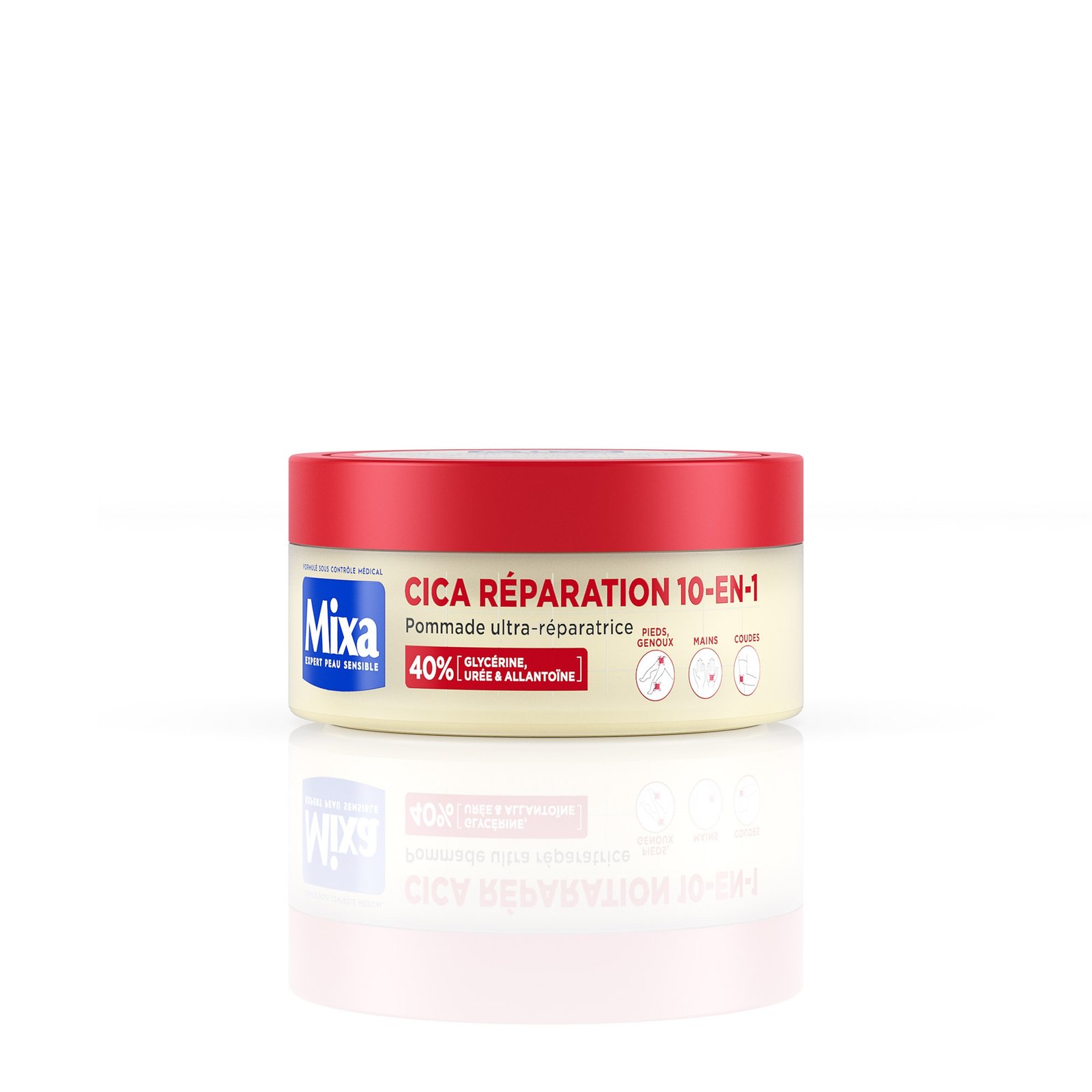 MIXA Pommade Ultra-Réparatrice Cica Réparation 10-en-1 150ml مرهم سيكا فائق الترميم 10 في 1، 150 مل
