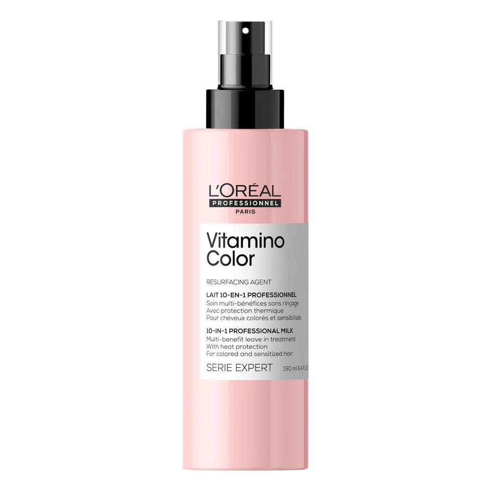 L’OREAL PROFESSIONNEL – Lait en Spray 10-en-1 Fixateur de Couleur – Cheveux Colorés en Manque d’Éclat – Soin Démêlant Sans-Rinçage – Protège & Sublime la Coloration – Vitamino Color – 190ml