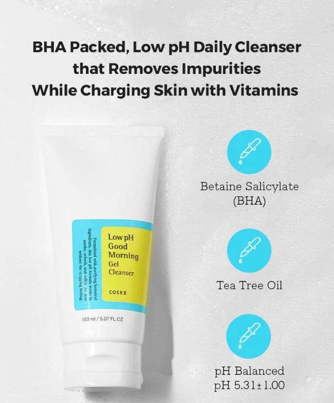 COSRX Low pH Good Morning Gel Cleanser غسول جل صباح الخير منخفض الحموضة 150ml