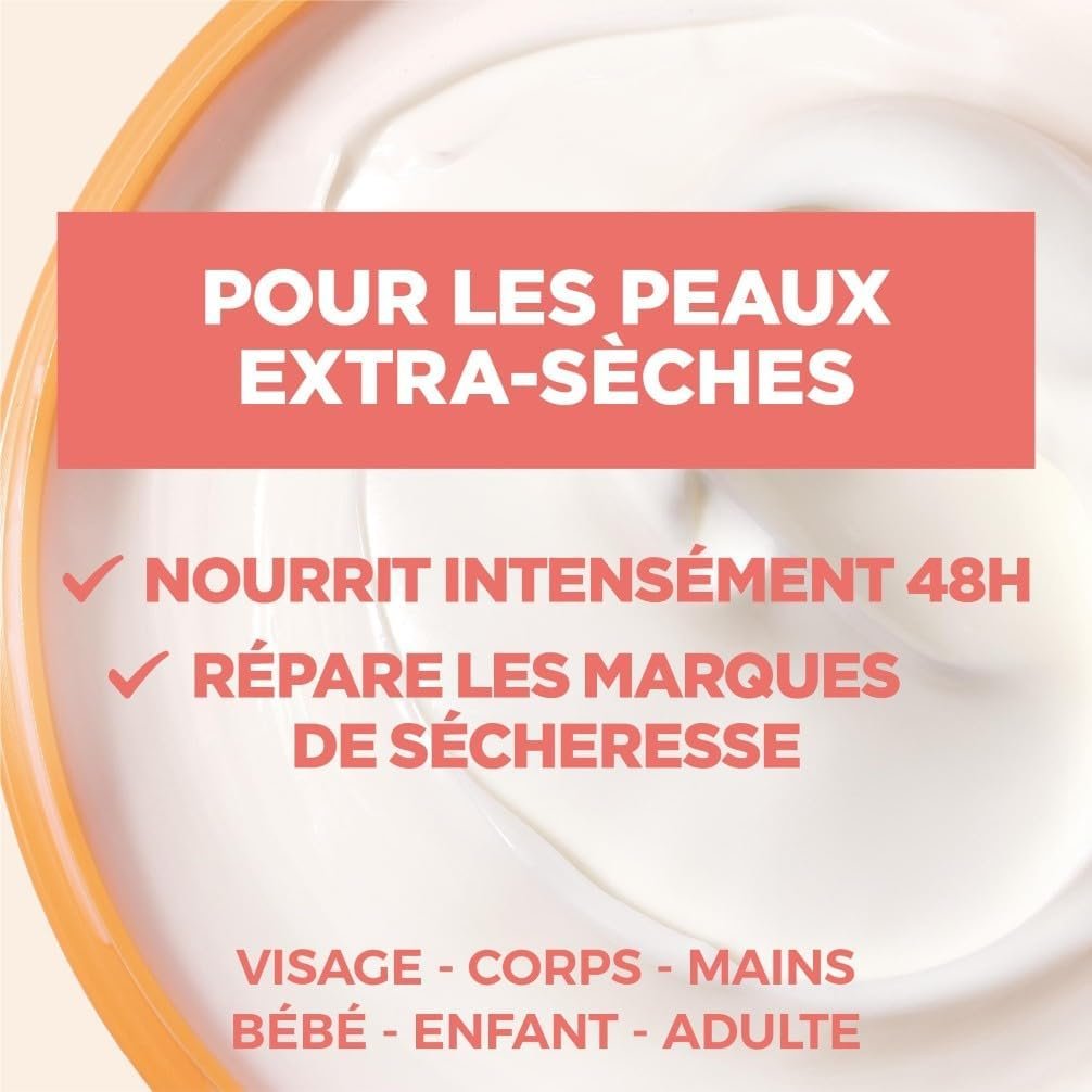 Mixa Intensif Peaux Sèches – La Crème des Peaux Extra-Sèches – Multi Usages Visage, Corps, Mains, Pieds – Nourrit 48h et répare – Pénétration Rapide – Hypoallergénique – Pot 400 ml​