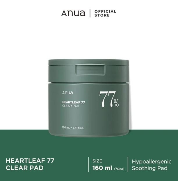 ANUA HEARTLEAF 77% TONER PAD منظفات تونر قطنية هارتليف 77%