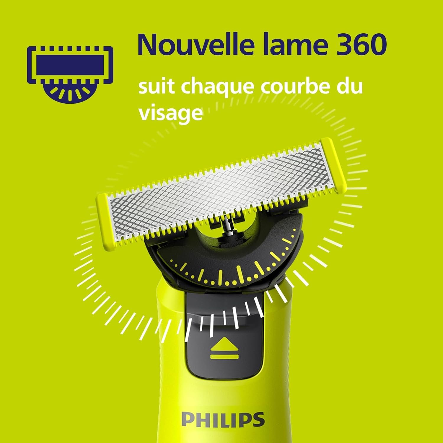 Philips OneBlade 360 – Authentiques lames de rechange, pour rasoir/tondeuse électrique OneBlade, 3x 360 lames, modèle QP430/60