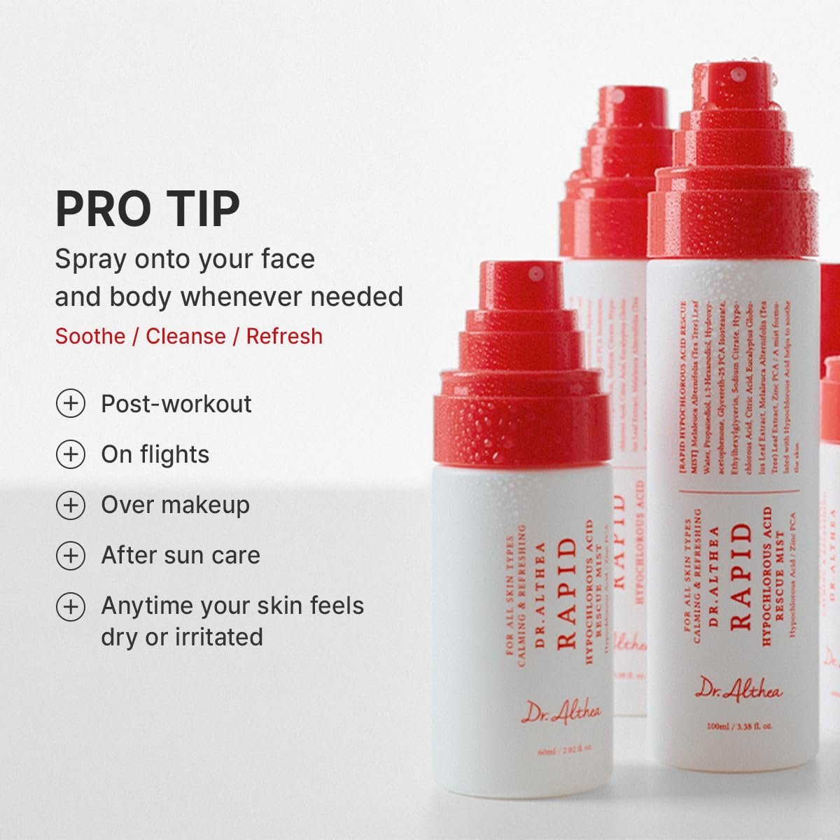 Dr.Althea Rapid Hypochlorous Acid Rescue Mist, Korean Skin Care, 2.02 Fl Oz