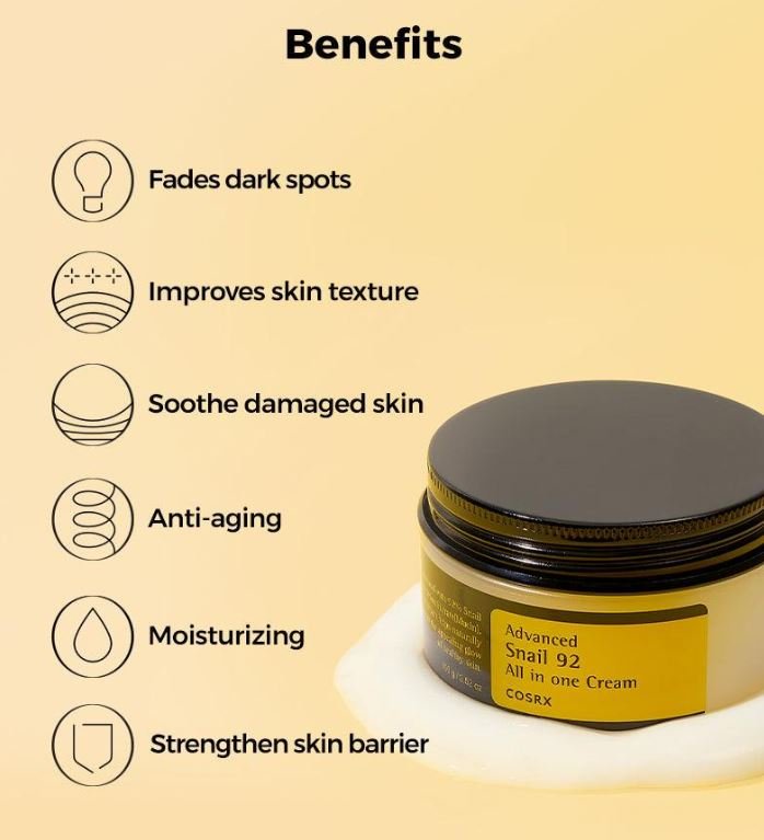 COSRX Advanced Snail 92 All in one Cream كريم ترطيب موسين الحلزون 92