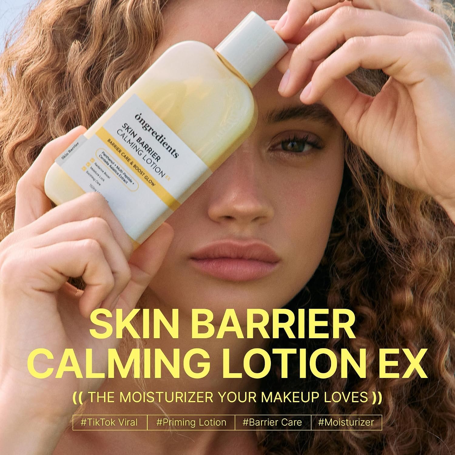 ONGREDIENTS Skin Barrier Calming Lotion EX, Hydrating Lotion for Smooth Makeup Prep & Glowy Skin, Under Makeup Facial Lotion, GHK-Cu Peptide, Collagen, Korean Skincare, 5.07 fl. oz. / 150ml