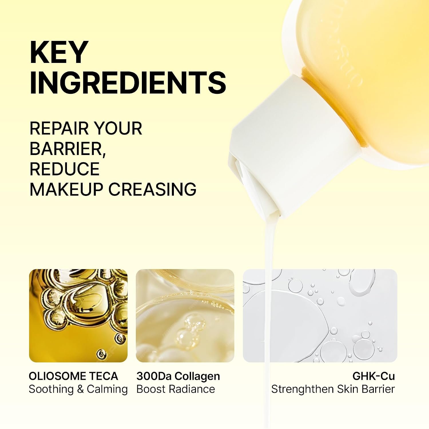 ONGREDIENTS Skin Barrier Calming Lotion EX, Hydrating Lotion for Smooth Makeup Prep & Glowy Skin, Under Makeup Facial Lotion, GHK-Cu Peptide, Collagen, Korean Skincare, 5.07 fl. oz. / 150ml