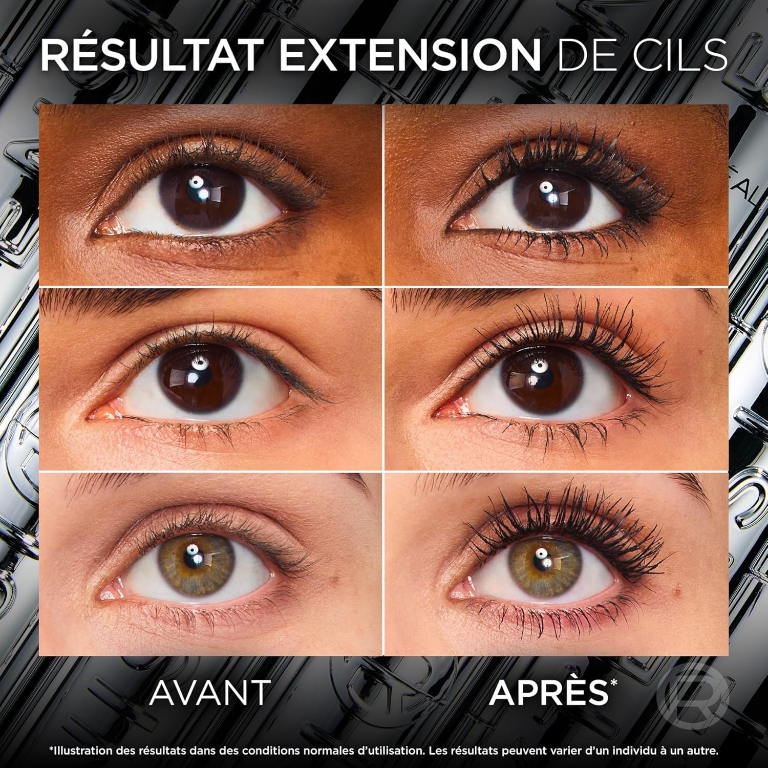 L’Oréal Paris Volume & Length Mascara Suitable for Sensitive Eyes Lengthening Formula Sculpting Bristle Brush Extensionist Mascara 10 ml