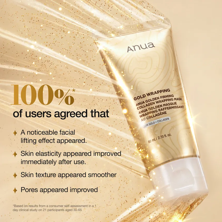 Anua – Kpop Demon Hunters Golden masque wrapping raffermissant au collagène 80ml