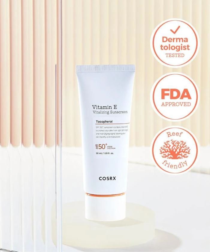 +COSRX Vitamin E Vitalizing Sunscreen SPF 50 واقي الشمس بفيتامين E